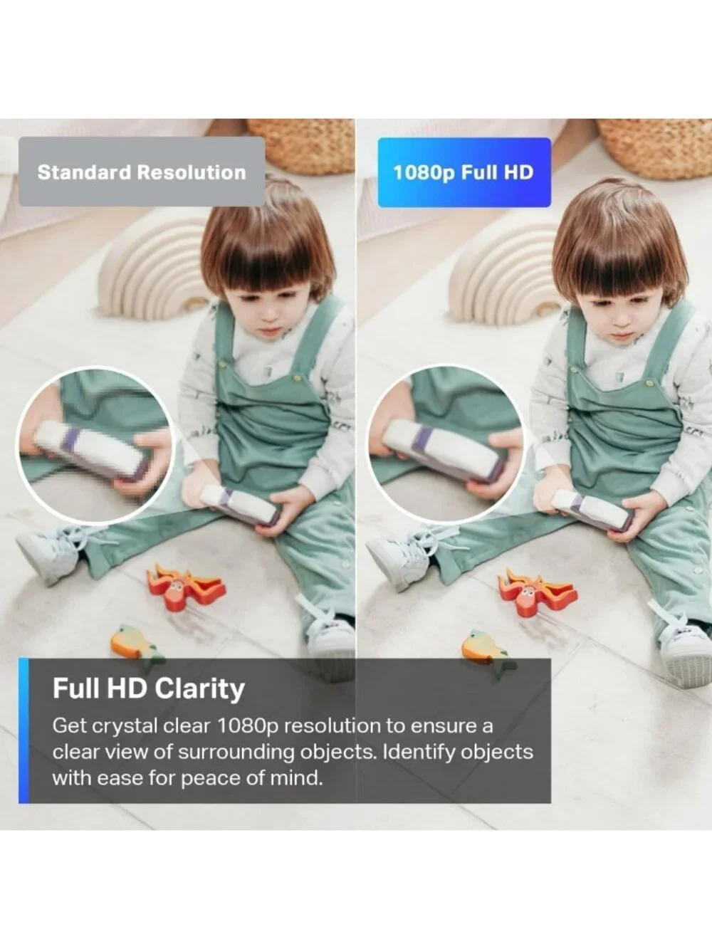 Pan/Tilt Security Camera for Baby & Pet Monitoring, 1080P, Night Vision, 2-Way